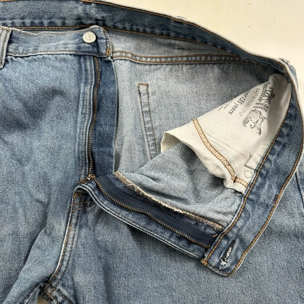 Y2K Levi's‎ 505 Mens Regular Straight Leg Jeans Actual 40x30 Light Wash Denim
